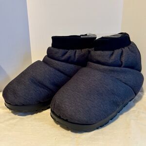 UGG Spaceslider Boots Women's 8 Chracoal Black Jersey Bootie Slippers Lined Cozy